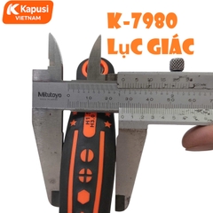 Bộ Lục Giác Xếp Hệ Mét 1.5-8mm Kapusi K-7980 - Dụng Cụ Vặn Lục Giác Đa Năng Thân Bọc Cao Su Chống Trượt Cao Cấp, BH 12T