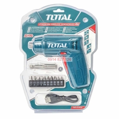 Máy bắn vít mini dùng pin 4v Total TSDLI0442 (thay thế cho TSDLI0402) đầu lục giác 1/4'', tốc độ 180v/p, lực xoắn 4nm