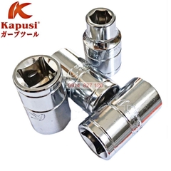 Bộ tuýp khẩu trắng ngắn KAPUSI Nhật Bản hệ 1/2 inch,14-18 cỡ từ 8-32mm, thép CR-V