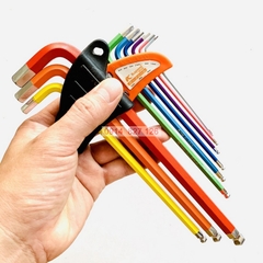 Bộ lục giác bi 7 màu KAPUSI K-0197, 9 cây chữ L từ 1.5-10mm