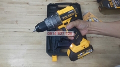 Máy khoan pin 20V 13MM có búa động cơ không chổi than TOLSEN 87254, lực vít lên đến 58Nm