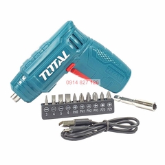 Máy bắn vít mini dùng pin 4v Total TSDLI0442 (thay thế cho TSDLI0402) đầu lục giác 1/4'', tốc độ 180v/p, lực xoắn 4nm