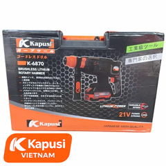Máy Khoan Đục Bê Tông Pin 21V Kapusi K-6870 – Brushless, 3 Chức Năng, Lực Đập 3.0J, Đầu SDS, Khoan 26mm, BH 12 tháng