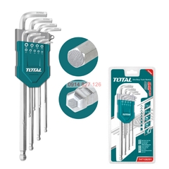 Bộ khóa lục giác bi dài TOTAL THT106291 1 đầu bằng, 1 đầu bi, luyện từ thép Cr-V, Bh 12 tháng diy-vietnam