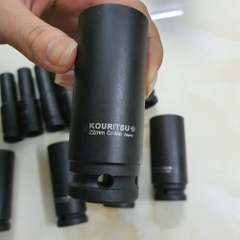 Đầu Khẩu Đen Dài 1/2 Inch KOURITSU Thép Cr-Mo Siêu Cứng - Đầu Tuýp Đen Bắn Súng 1/2 Đủ Cỡ 10-24mm BH 12 Tháng
