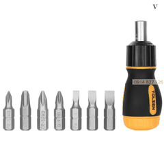 Bộ tô vít lùn tự động đa năng 7 trong 1 Tolsen 20033, 7 đầu dẹp và bake, thép CR-V