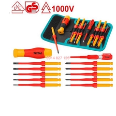 Bộ tua vít đa năng TOTAL THTIS5106 cách điện 1000V, 10 chi tiết, có thể hoán đổi đầu vít