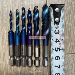 Bộ 6 mũi khoan Taro ren KAPUSI Japan, cỡ từ M3-M10 thép cao cấp HSS