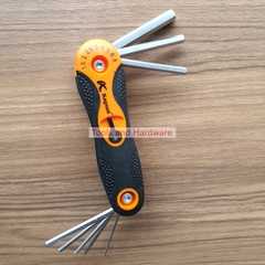Bộ Lục Giác Gập Hãng Kapusi K-7981 8 Cây 1.5-8mm, Chất liệu thép CR-V6150