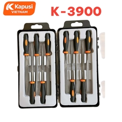 Bộ Dũa Hợp Kim 5 Chi Tiết 5x180mm Kapusi K-3900 Cán Nhựa TPR Cao Cấp Nhiều Hình Dáng Tiện Lợi, BH 12 tháng