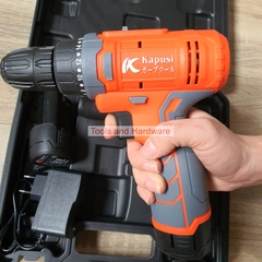Máy khoan pin hãng Kapusi Japan cao cấp 12V không chổi than, Mô tơ lõi đồng