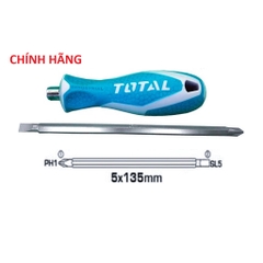 Bộ tua vít 2 trong 1, đảo đầu dẹt và bake, dài 135mm TOTAL THT250226