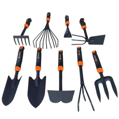 Bộ Dụng Cụ Làm Vườn Mini Kapusi K-8635 6 chi tiết, K-8636 9 chi tiết thép sơn tĩnh điện, Tay Cầm Nhựa ABS, Bh 12 tháng