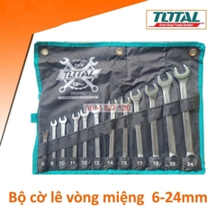 Bộ cờ lê vòng miệng gồm 12 chi tiết cỡ từ 6-24mm TOTAL THT1022121