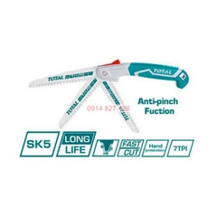 Cưa cành cầm tay dạng xếp TOTAL THFSW1806 7inch, sắc bén, lưỡi cưa SK5, chống cong gãy