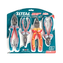 Bộ kìm điện cao cấp TOTAL 4 cây THT2K0456, 8-6-6-7 inch, thép CR-V