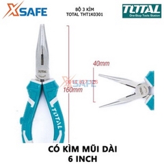 Bộ 3 kềm đa năng TOTAL THT1K0301 Kìm cắt kềm răng điện kềm mũi nhọn thép crv