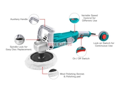 Máy đánh bóng 1400W Total TP1141806-2 tương thích với các loại đĩa đánh bóng có đường kính 180mm