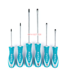 Bộ 6 tua vít TOTAL THT250606 tay cầm thiết kế nhỏ dọn, đuôi tròn