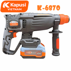 Máy Khoan Đục Bê Tông Pin 21V Kapusi K-6870 – Brushless, 3 Chức Năng, Lực Đập 3.0J, Đầu SDS, Khoan 26mm, BH 12 tháng