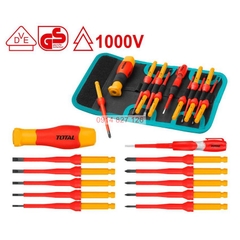 Bộ tua vít đa năng TOTAL THTIS5106 cách điện 1000V, 10 chi tiết, có thể hoán đổi đầu vít