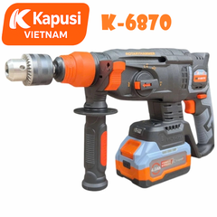 Máy Khoan Đục Bê Tông Pin 21V Kapusi K-6870 – Brushless, 3 Chức Năng, Lực Đập 3.0J, Đầu SDS, Khoan 26mm, BH 12 tháng
