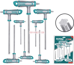 Bộ 8 chìa lục giác bông tay cầm chữ T TOTAL THHW8083 chịu nhiệt Lục giác Chất liệu Cr-V, mạ Crom