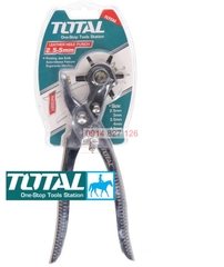 Kìm bấm lỗ TOTAL THT3351 kềm đục lỗ, 0.3kg, hỗ trợ bấm lỗ tròn, lỗ dẹt và lỗ hình oval, bầu dục