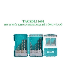 Bộ 16 mũi khoan bê tông/gỗ/sắt thép/siết ốc vít TOTAL TACSDL11601 Combo 16 mũi khoan đa năng, Bh 6 tháng diy-vietnam
