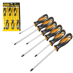 Bộ tua vít cầm tay 6 chi tiết TOLSEN 20014, 4 vít bake và 2 vít đầu dẹp, thép cr-v