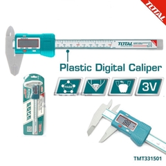 Thước kẹp điện tử TOTAL TMT331501 thân nhựa, phạm vi đo 0-150mm, pin 3A, thân nhựa Polyamide 66