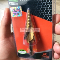 Bộ 3 Mũi khoan tháp rãnh xoăn KAPUSI K-3240 chất liệu titanium các cỡ từ 4-12, 4-22, 4-32mm