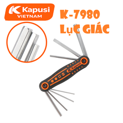 Bộ Lục Giác Xếp Hệ Mét 1.5-8mm Kapusi K-7980 - Dụng Cụ Vặn Lục Giác Đa Năng Thân Bọc Cao Su Chống Trượt Cao Cấp, BH 12T
