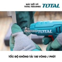 Máy bắn vít mini dùng pin 4v Total TSDLI0402 đầu lục giác 1/4'', tốc độ 180v/p, lực xoắn 4nm, Bh 6 tháng diy-vietnam