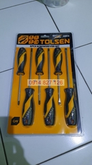 Bộ tua vít cầm tay 6 chi tiết TOLSEN 20014, 4 vít bake và 2 vít đầu dẹp, thép cr-v