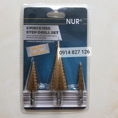 Bộ 3 mũi khoan tháp rãnh xoẵn và rãnh thẳng titanium 4-32mm khoan sắt, tôn, mui khoan thap, mui khoan khoet lo, Mũi khoan khoét lỗ, Mũi khoan tầng, Mui khoan tang