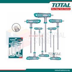 Bộ 8 chìa lục giác bông tay cầm chữ T TOTAL THHW8083 chịu nhiệt Lục giác Chất liệu Cr-V, mạ Crom