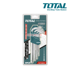 Bộ khóa lục giác bi dài TOTAL THT106291 1 đầu bằng, 1 đầu bi, luyện từ thép Cr-V, Bh 12 tháng diy-vietnam