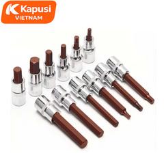 Đầu Tuýp Lục Giác 1/2 Inch Kapusi Dài 55mm - Thép S2 Cao Cấp - Chuẩn Công Nghiệp ANSI/DIN