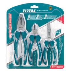 Bộ 3 kềm đa năng TOTAL THT1K0301 Kìm cắt kềm răng điện kềm mũi nhọn thép crv