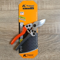 Kéo tỉa cây mũi ngắn KAPUSI Nhật Bản cao cấp thép SK5, cấu tạo lò xo dạng thép xoắn cỡ 19cm