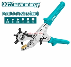 Kìm bấm lỗ vải da TOTAL THT33526, dụng cụ đục lỗ vải da dày 2.0mm, nhiều kích thước đục