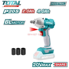 Máy siết mở vít dùng pin TOTAL TIRLI20030 điện thế 20V đầu lục giác 1/4 mô men quay tối đa 170NM, Bh 6 tháng diy-vietnam