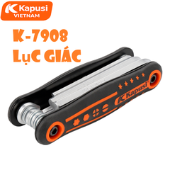 Bộ Lục Giác Xếp Hệ Mét 1.5-8mm Kapusi K-7980 - Dụng Cụ Vặn Lục Giác Đa Năng Thân Bọc Cao Su Chống Trượt Cao Cấp, BH 12T
