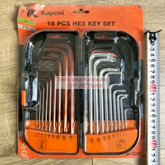 Bộ Lục Giác 18 chi tiết đầu bi và đầu sao K-0420 Hãng Kapusi