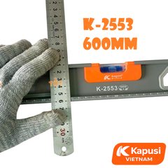 THƯỚC THỦY CAO CẤP CÓ TAY HÍT 600mm KAPUSI K-2553 – NHÔM ĐÚC, NAM CHÂM NEODYMIUM, ĐO NGANG DỌC NGHIÊNG, BH 12 tháng