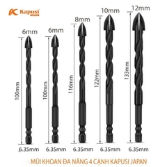 Bán lẻ Mũi khoan đa năng hãng Kapusi chuôi lục giác K-3512, K-3513, K-3514, K-3515 cỡ 6, 8, 10, 12mm, tem chống giả