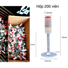 Hộp 200 đinh nổ bê tônh nấm hạt nổ KAPUSI cỡ 7.3mm dùng cho máy bắn đinh, bắn xuyên bê tông, sắt, thạch caoBh 6 tháng