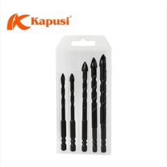 Hộp 5 mũi khoan đa năng hãng Kapusi Nhật Bản chuôi lục giác cỡ 6,8,10,12mm, có tem chống hàng giả