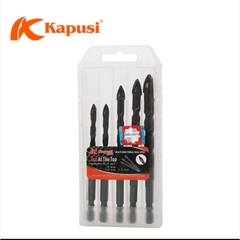 Hộp 5 mũi khoan đa năng hãng Kapusi Nhật Bản chuôi lục giác cỡ 6,8,10,12mm, có tem chống hàng giả